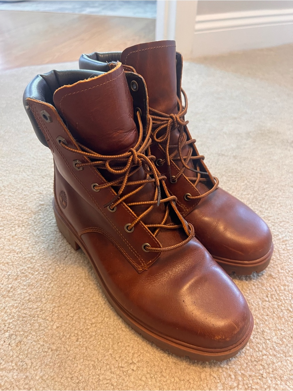 Timberland Women’s Brown Leather Lace-Up Work Boots